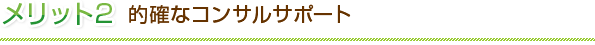 メリット２　的確なコンサルサポート